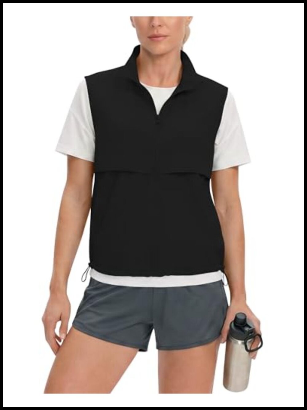 Lightweight Running Vest Zip Up Stand Collar Sleeveless Golf Hiking